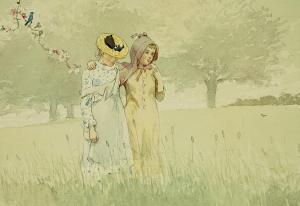 girls-strolling-in-an-orchard-winslow-homer