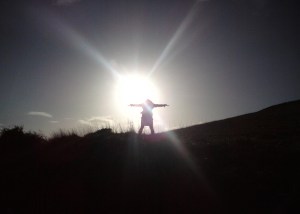shadow-light-person-sunshine-hill-freedom-arms-wide-open-arms